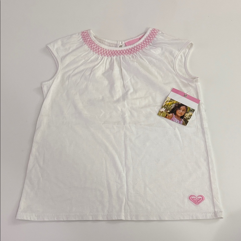 Roxy Teenie Wahine Girls Pink and white Shirt Size 5/M